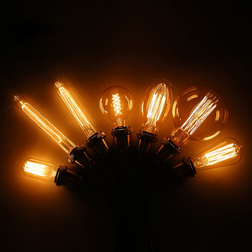 Vintage 40W Edison Spiral Filament Incandescent Tube Large Bulb