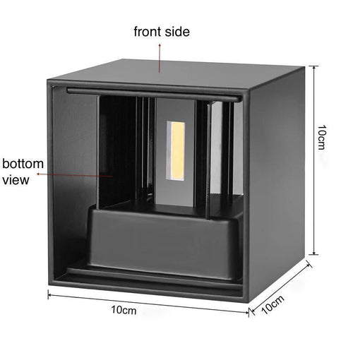 Design LED wall light cube (black, white or grey) - vue 7 sur 6
