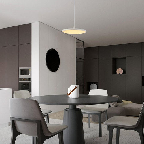 LED pendant light with flat rounded Sysley shade - vue 3 sur 8