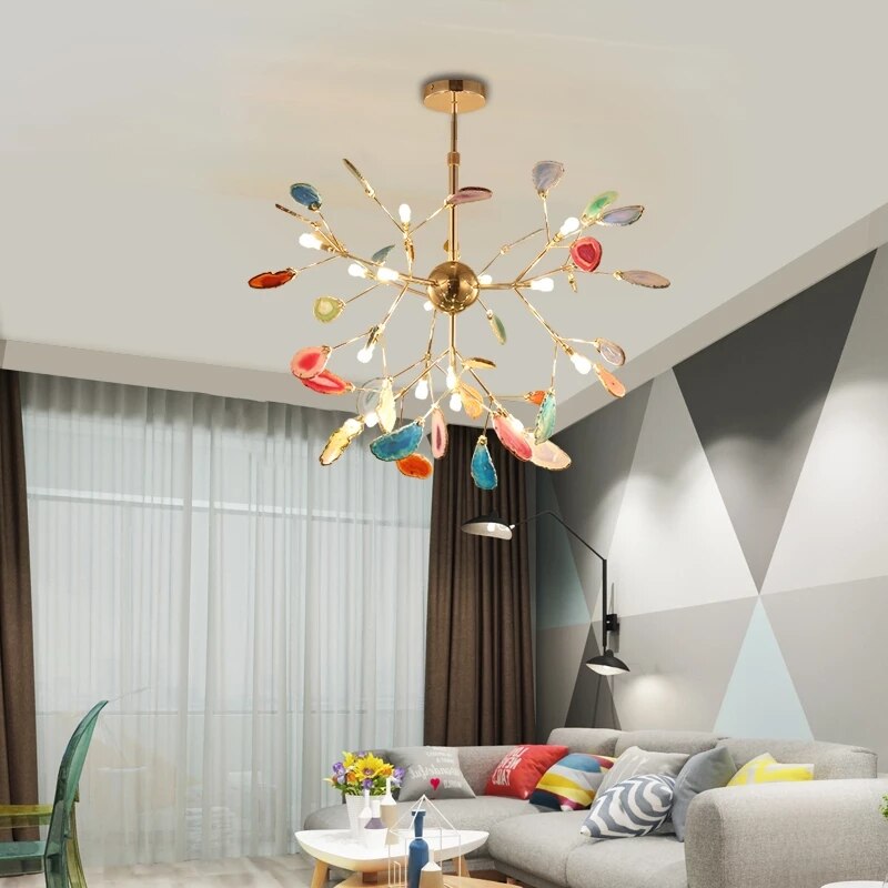 Modern colourful crystal LED chandelier sariya