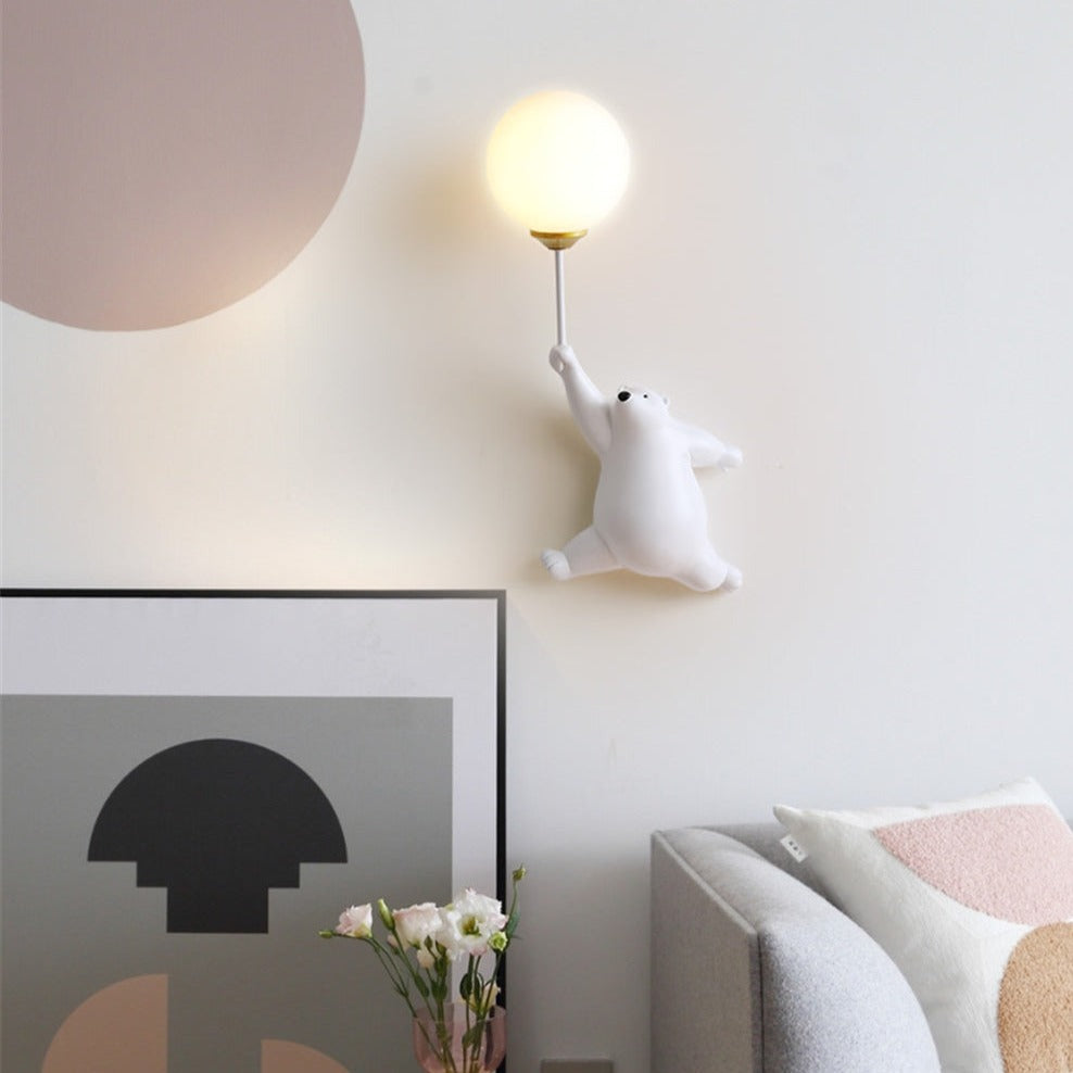 Children's wall light with polar bear Maverick - vue 7 sur 8