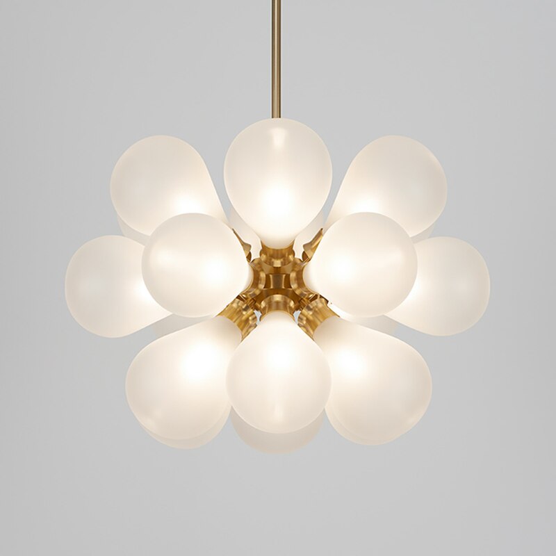 Modern chandelier with multiple glass Beans globes - vue 5 sur 8