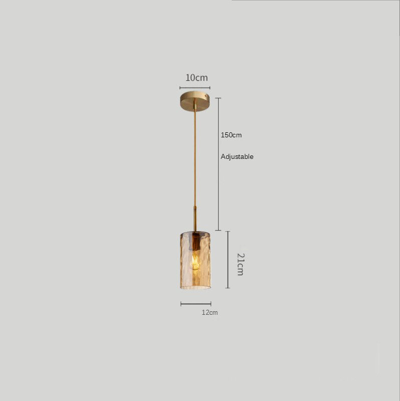 Pendant light with cylindrical glass shade raven - vue 8 sur 9