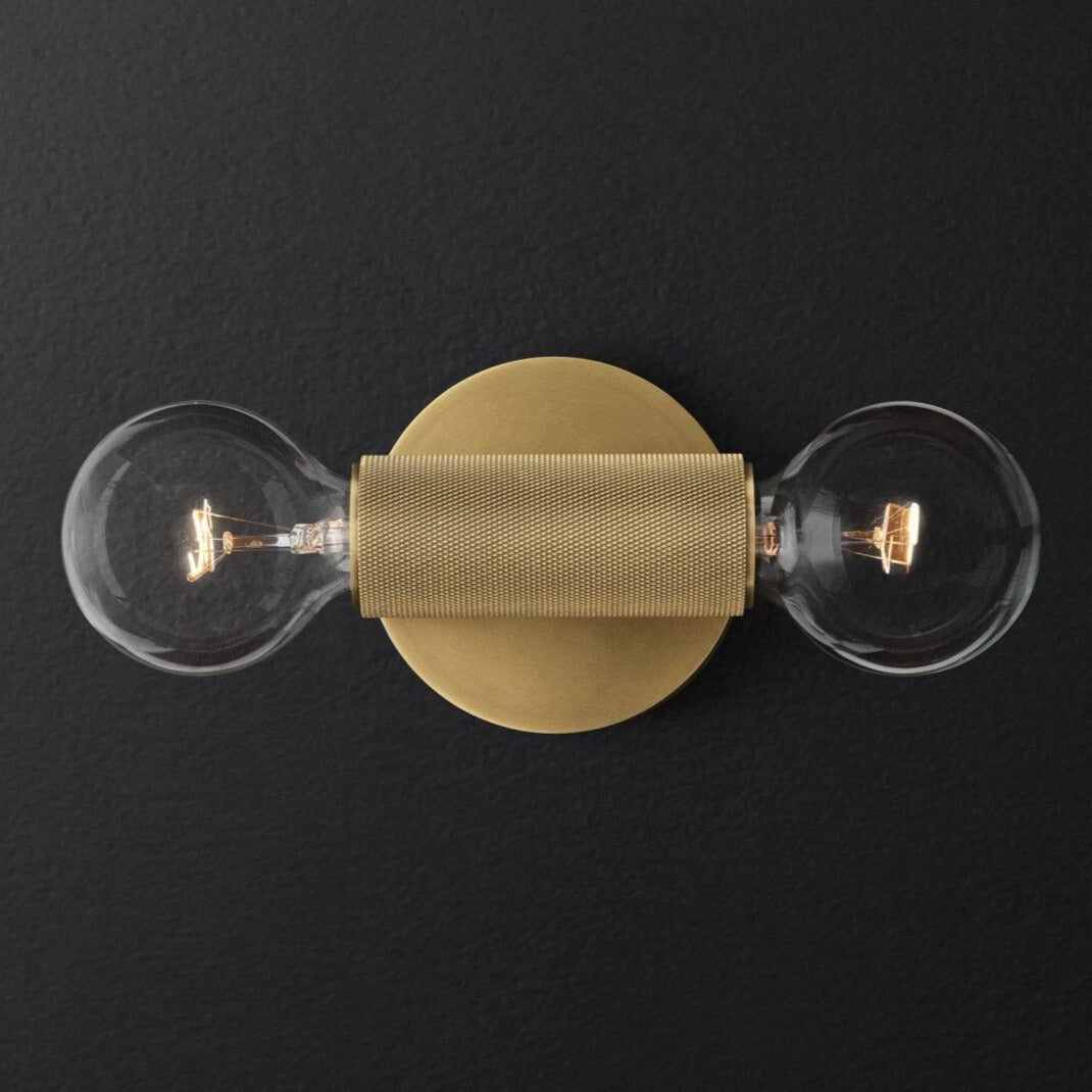 Designer metal wall light with double head deacon - vue 2 sur 7