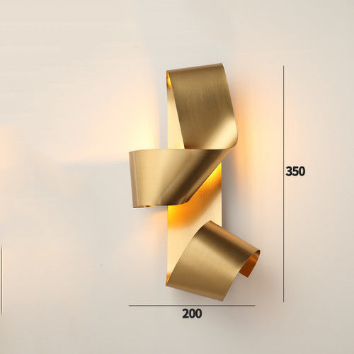 Modern gold knot-shaped wall light Ilba - vue 6 sur 9