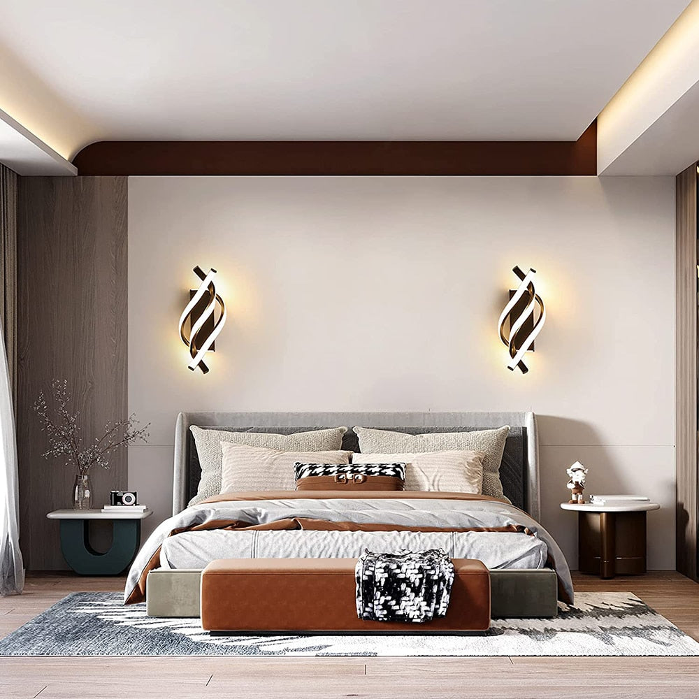 Psalm aluminium spiral LED designer wall light