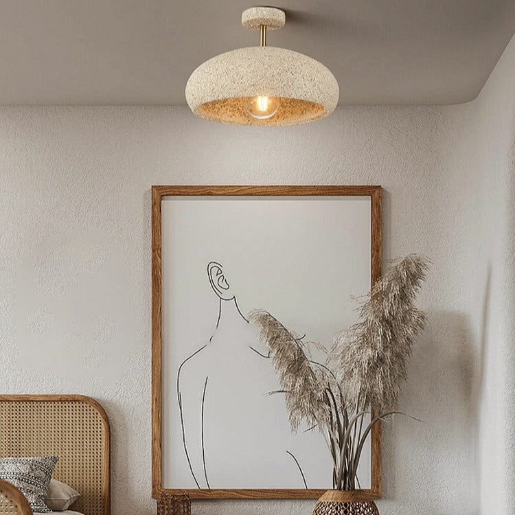 Modern ceiling light with stone-effect shade kery - vue 2 sur 11