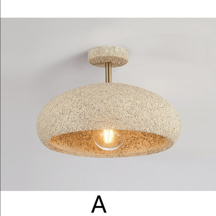 Modern ceiling light with stone-effect shade kery - vue 8 sur 11