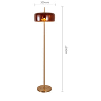 Curved smoked glass design floor lamp chandelier