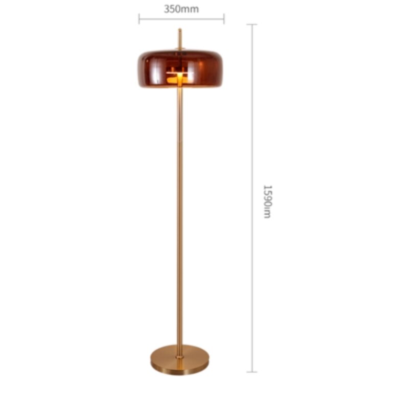 Curved smoked glass design floor lamp chandelier