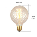 Distorted globe bulb with vintage filament incandescent 40W Edison