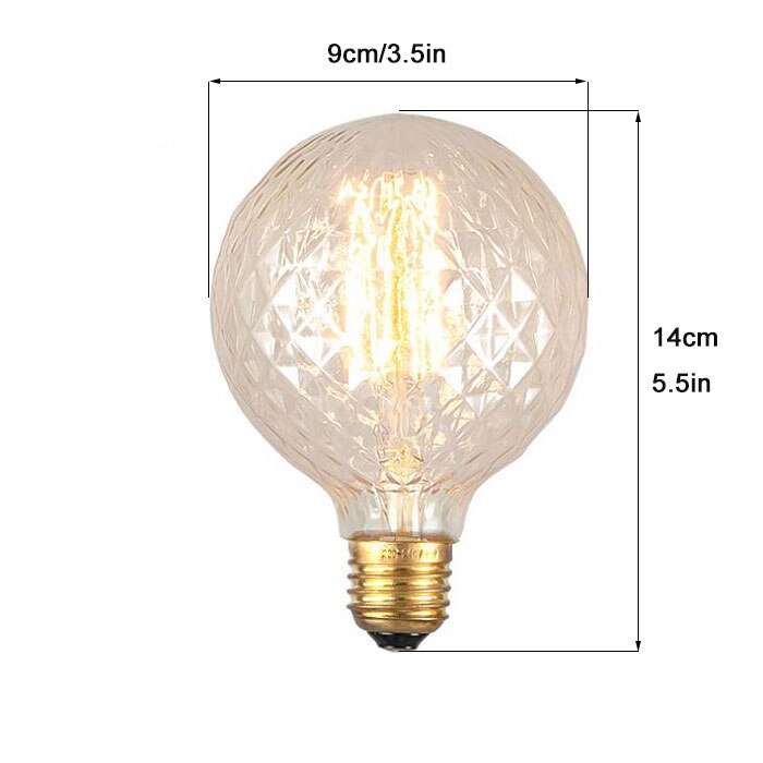 Distorted globe bulb with vintage filament incandescent 40W Edison - vue 4 sur 4