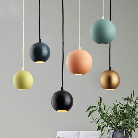Modern round coloured metal pendant light klint