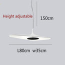 Minimalist designer pendant light with asymmetric Poe shape