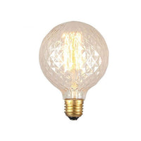 Distorted globe bulb with vintage filament incandescent 40W Edison