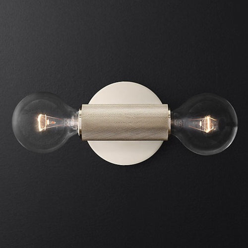 Designer metal wall light with double head deacon - vue 5 sur 7