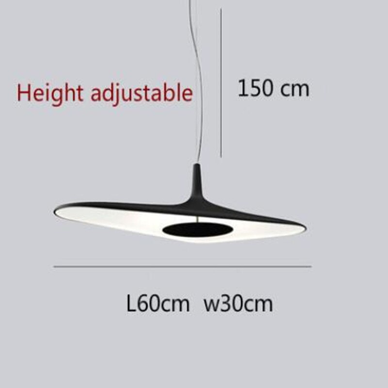 Minimalist designer pendant light with asymmetric Poe shape - vue 7 sur 13