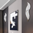 Modern white feather LED wall light Kauai