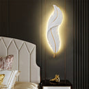Modern white feather LED wall light Kauai