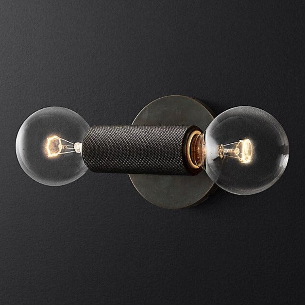 Designer metal wall light with double head deacon - vue 6 sur 7