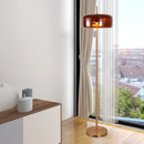 Curved smoked glass design floor lamp chandelier