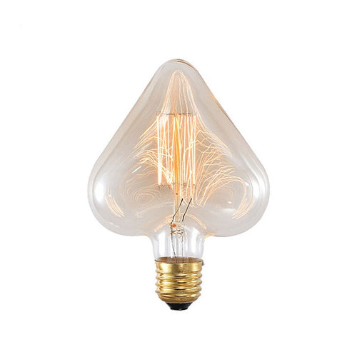 40W Edison vintage filament incandescent heart bulb
