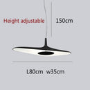 Minimalist designer pendant light with asymmetric Poe shape