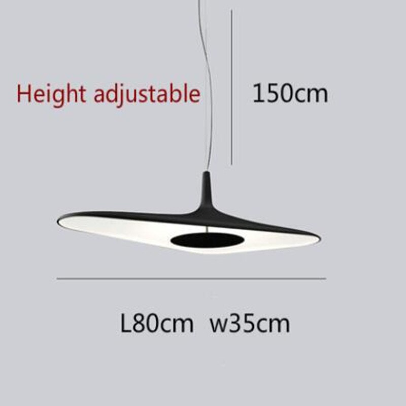 Minimalist designer pendant light with asymmetric Poe shape - vue 12 sur 13