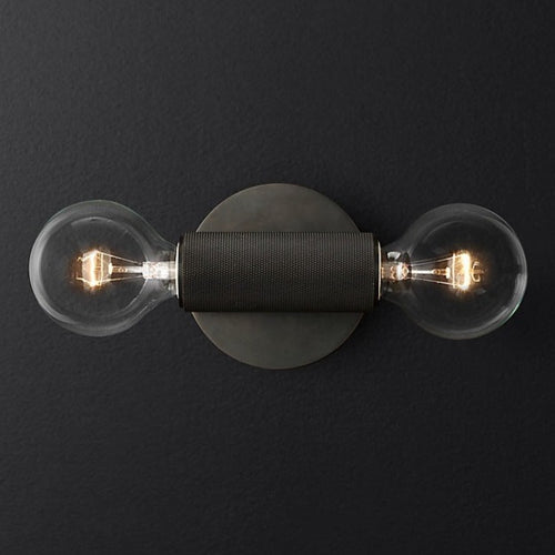 Designer metal wall light with double head deacon - vue 4 sur 7