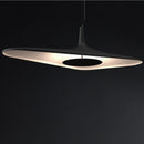 Minimalist designer pendant light with asymmetric Poe shape