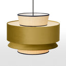 Modern pendant light with multiple fabric shades bria