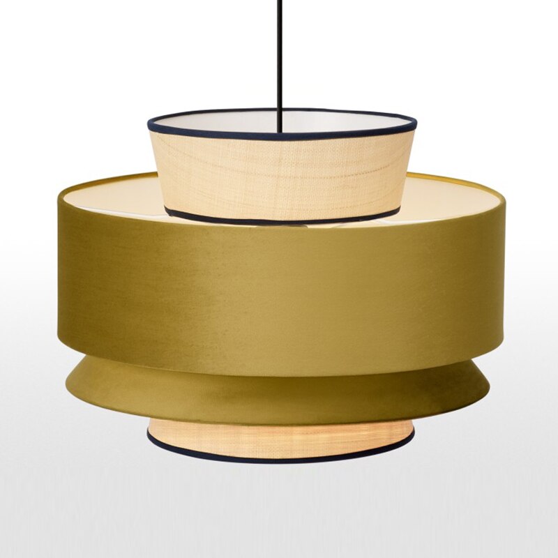 Modern pendant light with multiple fabric shades bria - vue 4 sur 5