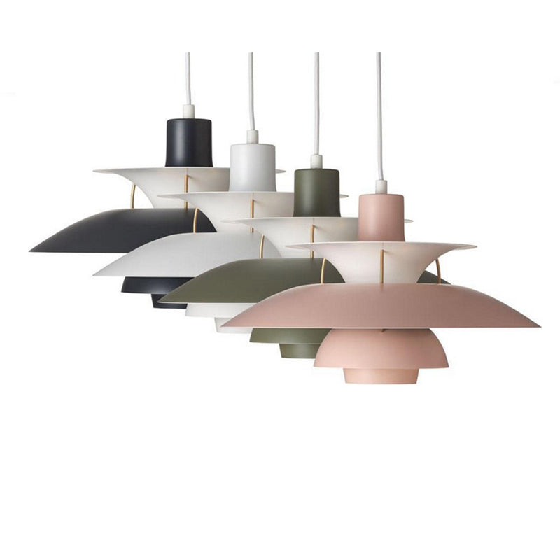 Modern LED pendant light with multiple Coen metal shades - vue 23 sur 28
