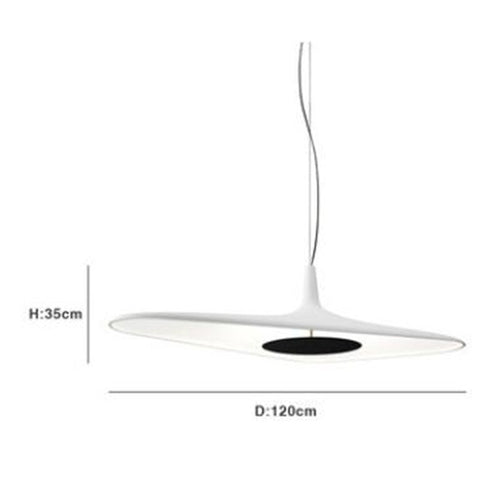 Minimalist designer pendant light with asymmetric Poe shape - vue 5 sur 13