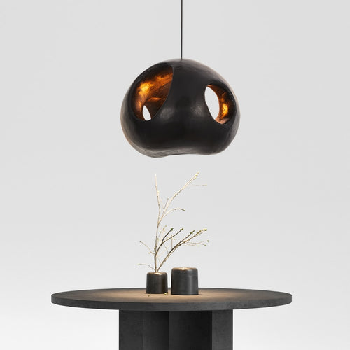 Aldo round black designer pendant light - vue 2 sur 6