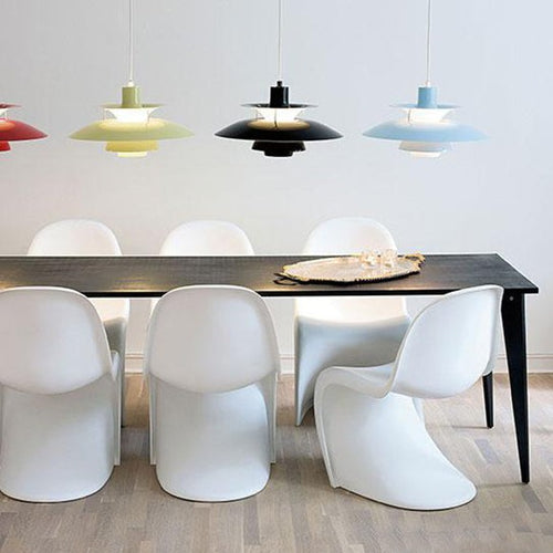 Modern LED pendant light with multiple Coen metal shades - vue 9 sur 28