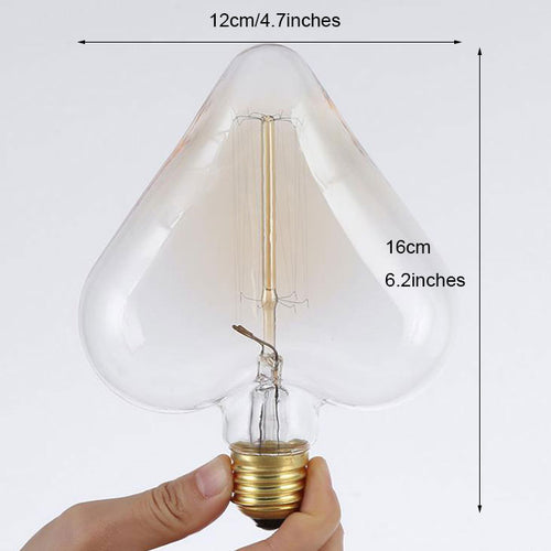 40W Edison vintage filament incandescent heart bulb - vue 4 sur 3