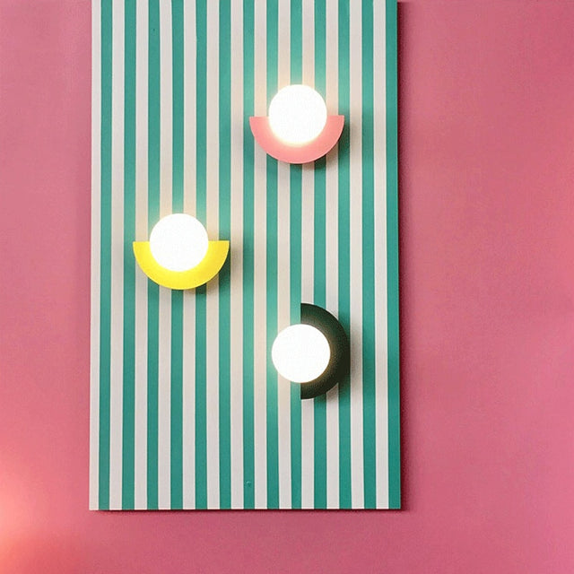 Nordic macaron half-circle LED wall light