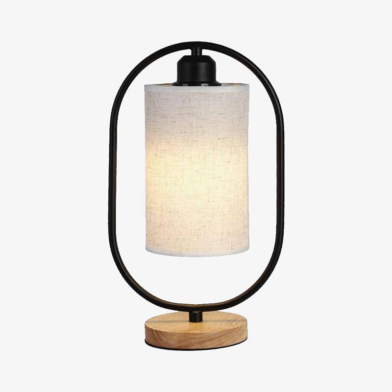 Modern LED table lamp with ring and fabric shade nordic