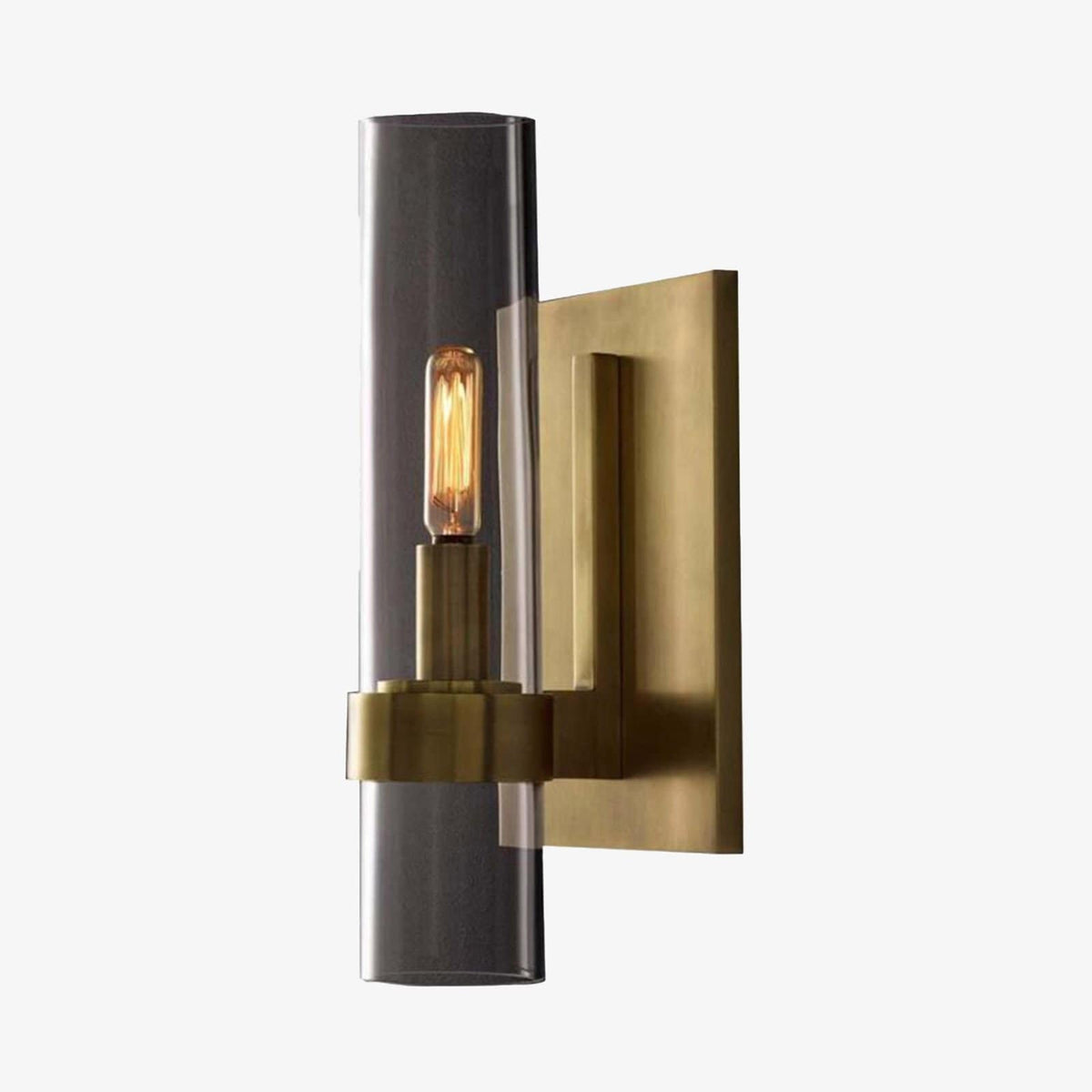 Designer LED wall light with cylindrical glass tube luxery