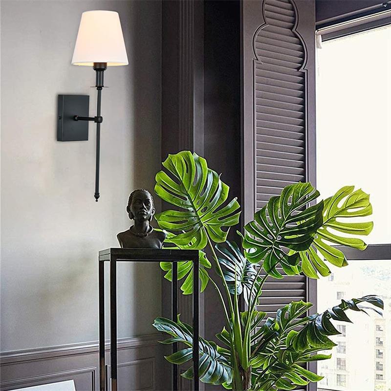 Retro wall light with white lampshade Apaja - vue 3 sur 8