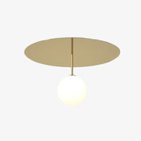 Modern LED ceiling light with circular base and Auggie luminous pearl