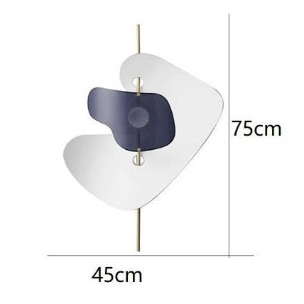 White designer wall light with gold stem crissy
