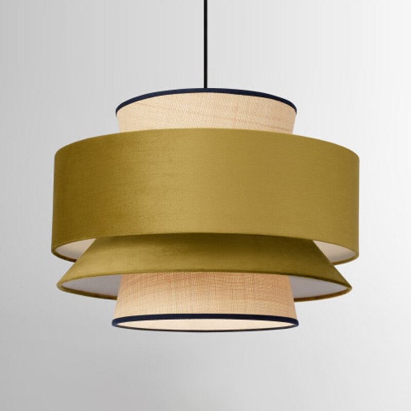 Modern pendant light with multiple fabric shades bria - vue 3 sur 5