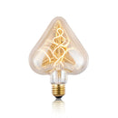 Vintage 4W LED Edison spiral filament incandescent heart bulb