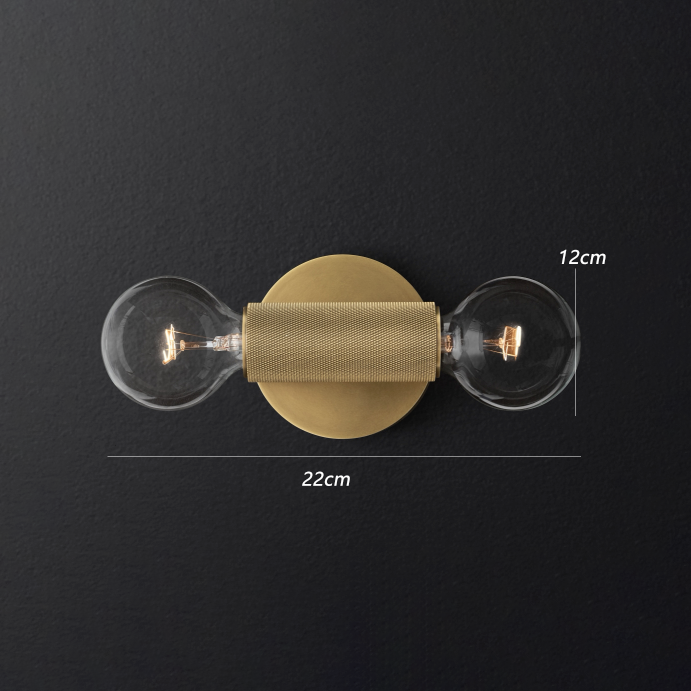Designer metal wall light with double head deacon - vue 5 sur 7