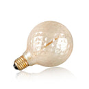 Distorted globe bulb with vintage filament incandescent 40W Edison