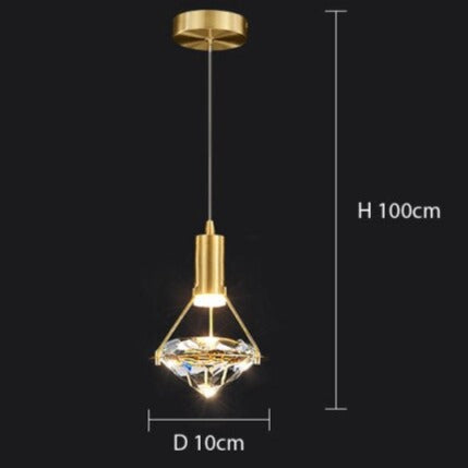 Savia diamond-shaped luxury LED pendant light - vue 8 sur 9