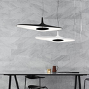 Minimalist designer pendant light with asymmetric Poe shape