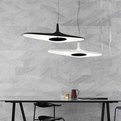 Minimalist designer pendant light with asymmetric Poe shape - vue 3 sur 13